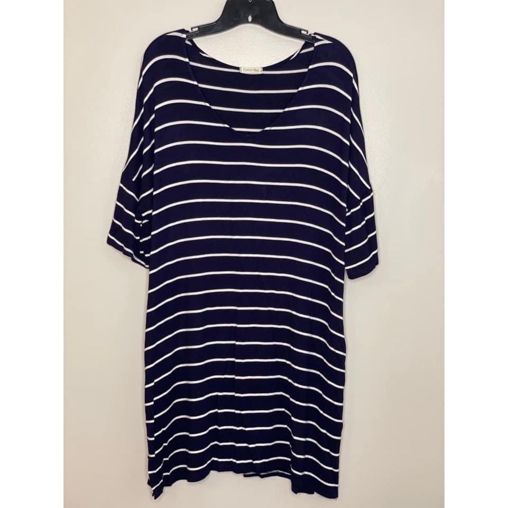 Navy + White Striped Dress